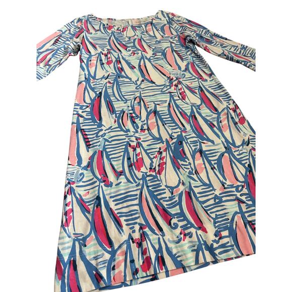 Lilly‎ Pulitzer Marlowe Dress in Red Right Return Tunic Boat Neck Size Medium - Picture 4 of 11